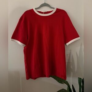 Zara Red T-Shirt with White Accents